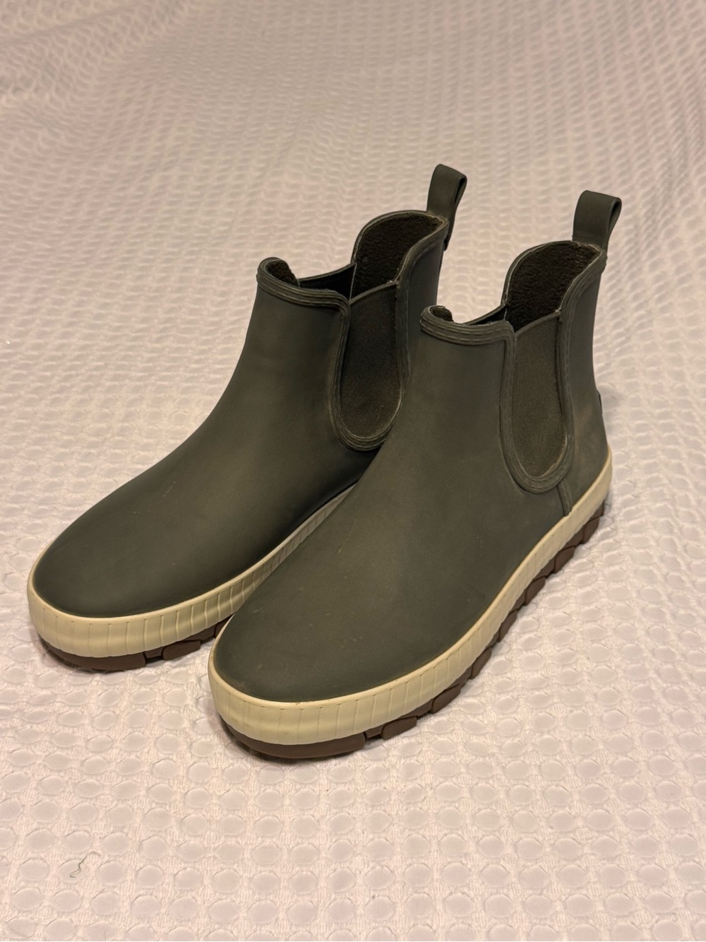 Sperry Olive Green Chelsea Rain Ankle Boots